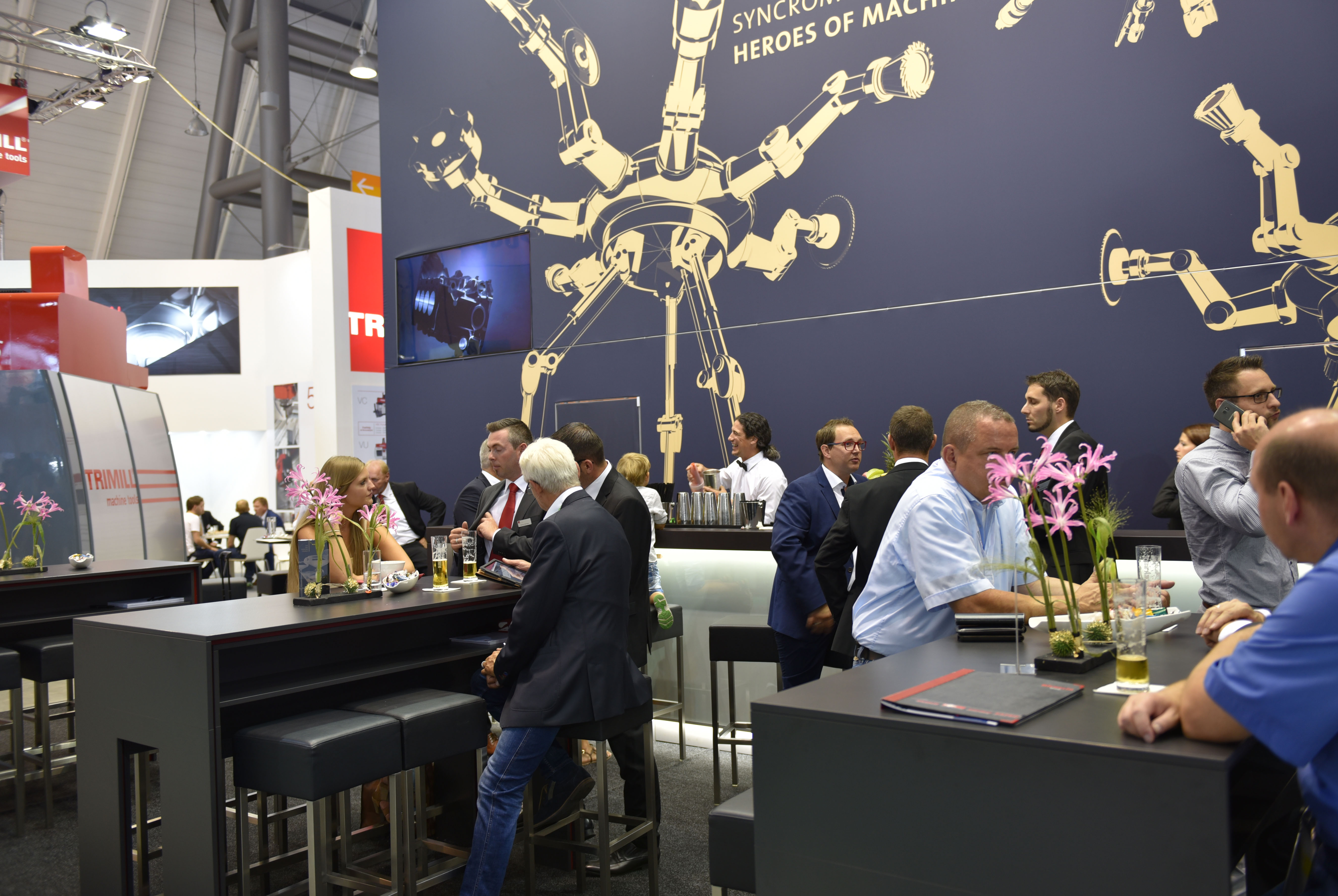 Der Fill Messestand auf der Fachmesse AMB in Stuttgart war ein beliebter Treffpunkt der Branche. Foto: Fill Maschinenbau (frei)