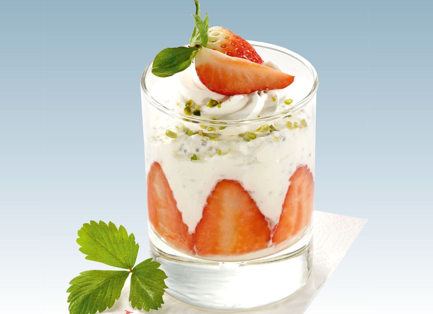 Cremiges Joghurt verfeinert mit frischen Erdbeeren und gesunden Chia Samen Foto: Landzeit