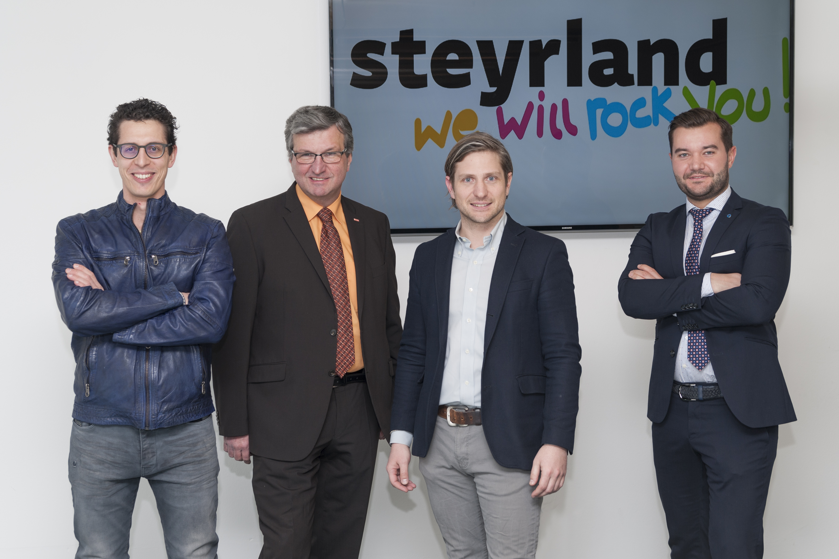 Johannes Behr-Kutsam (Sprecher der Initiative), Peter Guttmann (Stellvertreter), Martin Hartl und Alois Gruber freuen sich schon auf die erste Regionalkonferenz am 11. Oktober im KUBEZ in Dietach (v. l. n. r.). Bild: WKO Steyr (frei)